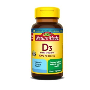 سافت ژل ویتامین D3 5000 نیچرمید 100 عددی Nature Made