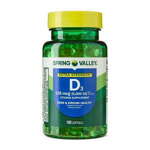 سافت ژل ویتامین D3 با دوز 125 میکروگرم اسپرینگ والی 100 عددی Spring Valley
