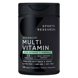 کپسول گیاهی مولتی ویتامین پیشرفته اسپورتس ریسرچ ۱۸۰ عددی Sports Research Advanced Multivitamin
