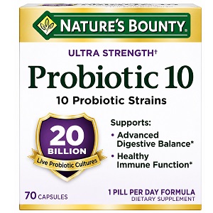 کپسول مکمل پروبیوتیک ۱۰ نیچرز بونتی 70 عددی Nature’s Bounty