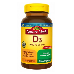 قرص ویتامین D3 نیچرمید 25 میکروگرم 350 عددی Nature Made