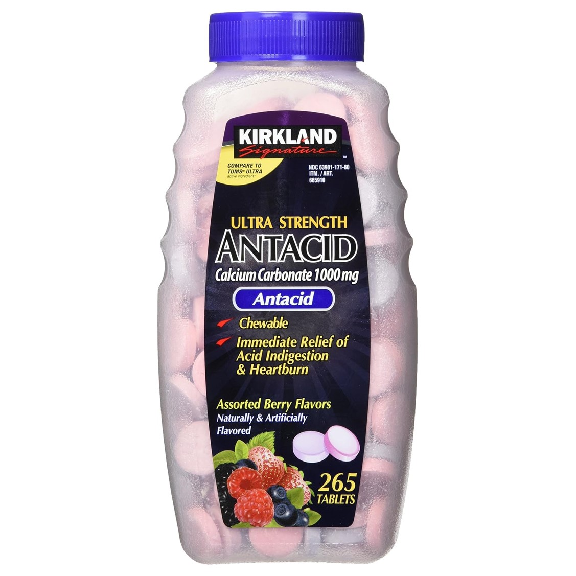 قرص آنتی اسید کلسیم کربنات کرکلند ۲۶۵ عددی Kirkland Ultra Strength Antacid