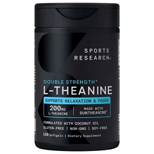 مکمل ال-تیانین اسپرت ریسرچ ۱۵۰ عددی Sports Research L-Theanine