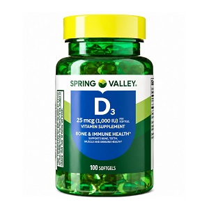 سافت ژل ویتامین D3 اسپرینگ والی 100 عددی Spring Valley